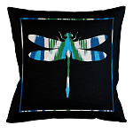 Подушка декоративная стрекоза сине-зеленая Ikat Pattern варинант исполнения - 1 | Loft Concept в Ульяновске