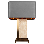 Настольная лампа с основанием из натурального камня c серым прямоугольным абажуром Lapis Tiburtinus варинант исполнения - 3 | Loft Concept в Ульяновске