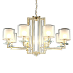 Люстра с 8-ю цилиндрическими плафонами из стекла Laurent варинант исполнения - 1 | Loft Concept в Ульяновске