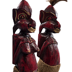 Комплект из 2-х деревянных статуэток Asmat Wooden Statuettes Dark Red варинант исполнения - 3 | Loft Concept в Ульяновске