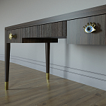 Письменный стол Elsa Dreams Walnut Шпон дерево с двумя ящиками варинант исполнения - 4 | Loft Concept в Ульяновске