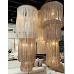 Люстра круглая трехъярусная из бахромы Milk Gradient Braided Fringe варинант исполнения - 2 | Loft Concept в Ульяновске