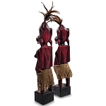Комплект из 2-х деревянных статуэток Asmat Wooden Statuettes Dark Red варинант исполнения - 2 | Loft Concept в Ульяновске