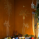 Обои с вышивкой ручной работы Deco Palms Original colourway on velvet 2 варинант исполнения - 1 | Loft Concept в Ульяновске