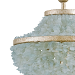 Подвесной светильник трёхъярусный с каскадом из стеклянных декоративных элементов Shining Sea Glass варинант исполнения - 1 | Loft Concept в Ульяновске