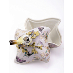 Шкатулка фиолетового цвета с рисунком бабочек и крышкой с фигуркой птицы на ветке Eden Garden варинант исполнения - 6 | Loft Concept в Ульяновске