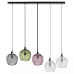 Подвесной светильник каскадный с 5-ю фактурными стеклянными плафонами Cascade with Relief Lampshades варинант исполнения - 1 | Loft Concept в Ульяновске