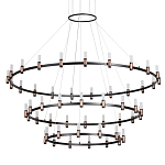 Люстра подвесная с тремя круглыми ярусами и цилиндрическими плафонами Arnaut Light варинант исполнения - 1 | Loft Concept в Ульяновске