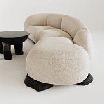 Диван Cannes трехместный с обивкой букле молочного цвета варинант исполнения - 2 | Loft Concept в Ульяновске