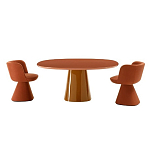 Обеденный стол оранжевый с тонкой столешницей и основанием в виде конуса Viola варинант исполнения - 2 | Loft Concept в Ульяновске