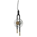 Подвесной светильник черного цвета с прозрачным стеклянным плафоном и золотистой центральной вставкой Virelia  варинант исполнения - 1 | Loft Concept в Ульяновске