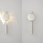 Бра с круглым зеркальным диском на прямоугольном соновании Reflection Circle Glow варинант исполнения - 2 | Loft Concept в Ульяновске