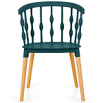 Пластиковый стул на ножках из массива бука Ferret Spiral Green варинант исполнения - 2 | Loft Concept в Ульяновске