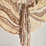 Овальный Современный Гобелен Абстракция в бежевых тонах Shallow варинант исполнения - 2 | Loft Concept в Ульяновске