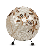 Настольная лампа из перламутра на металлическом каркасе Indonesian Ball варинант исполнения - 2 | Loft Concept в Ульяновске