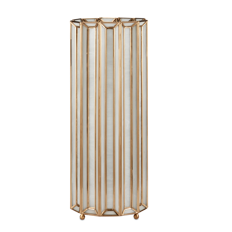 Настольная лампа в форме цилиндра фактурная Soft Glow Lamps Молочный Латунь в Ульяновске | Loft Concept 