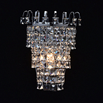 Бра настенное цвета хром с прозрачными квадратными хрустальными подвесками Crystal Regena варинант исполнения - 2 | Loft Concept в Ульяновске