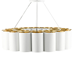 Люстра круглая фактурная в сочетании белого и золотого цвета Wide Stripes of Ribbon варинант исполнения - 3 | Loft Concept в Ульяновске