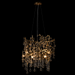 Подвесная люстра в виде ветвей деревьев золотого цвета с прозрачными подвесками-каплями 8 и 14 ламп Droplet Chandelier варинант исполнения - 3 | Loft Concept в Ульяновске