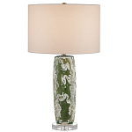 Настольная лампа керамическая с кремовым абажуром Scenic Column варинант исполнения - 4 | Loft Concept в Ульяновске