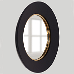 Чёрное настенное зеркало с золотым кантом Porunalia варинант исполнения - 1 | Loft Concept в Ульяновске