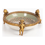 Чаша фарфоровая на бронзовых ножках в виде ангелов Porcelain Angels of Paradise варинант исполнения - 2 | Loft Concept в Ульяновске