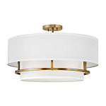 Потолочный светильник с двухслойным белым текстильным абажуром Hinkley варинант исполнения - 1 | Loft Concept в Ульяновске