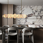 Подвесной светильник с фигурными элементами из белого алебастра Cryptocrystalline Stone варинант исполнения - 9 | Loft Concept в Ульяновске