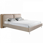 Кровать двуспальная серая с изголовьем из экокожи и ткани Modern Look варинант исполнения - 1 | Loft Concept в Ульяновске