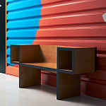 Дизайнерская скамейка  Canton  Beech and Black Bench варинант исполнения - 6 | Loft Concept в Ульяновске