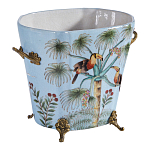 Кашпо из голубого фарфора с бронзовыми элементами Blue Garden варинант исполнения - 3 | Loft Concept в Ульяновске