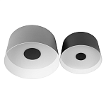 Потолочный светильник с 2-мя цилиндрическими абажурами серого и черного цвета Urban Dome варинант исполнения - 1 | Loft Concept в Ульяновске