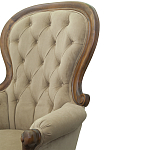 Кресло с мягкой обивкой из светло-коричневого велюра на 4-х деревянных ножках Evelyn Classical Armchair варинант исполнения - 5 | Loft Concept в Ульяновске