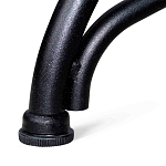 Обеденный стол с прямоугольной столешницей из стекла на черных металлических ножках White Marble варинант исполнения - 6 | Loft Concept в Ульяновске