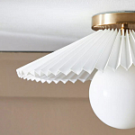 Потолочный светильник с белым плиссированным абажуром Headquarters варинант исполнения - 3 | Loft Concept в Ульяновске