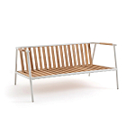 Садовый 2-х местный диван с подлокотниками из тика White варинант исполнения - 5 | Loft Concept в Ульяновске