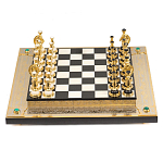 Шахматы из бронзы и натуральных камней Долерит и Мрамор с гравировкой Decorative Thematic Chess варинант исполнения - 1 | Loft Concept в Ульяновске