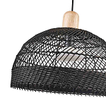 Подвесной светильник с округлым абажуром из черного ротанга Wicker Furniture варинант исполнения - 3 | Loft Concept в Ульяновске