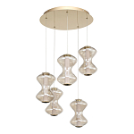 Люстра светодиодная с стеклянными волнообразными плафонами Amphora of Light варинант исполнения - 3 | Loft Concept в Ульяновске