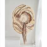 Овальный Современный Гобелен Абстракция в бежевых тонах Shallow варинант исполнения - 4 | Loft Concept в Ульяновске