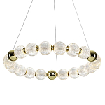 Люстра подвесная кольцевая с прозрачными рифлеными шарообразными плафонами Crystal Globule варинант исполнения - 1 | Loft Concept в Ульяновске