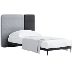 Кровать с большим мягким изголовьем Unity Grey Bed варинант исполнения - 3 | Loft Concept в Ульяновске