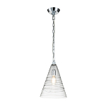 Подвесной светильник с прозрачным рельефным стеклянным плафоном в форме конуса Feiss варинант исполнения - 2 | Loft Concept в Ульяновске