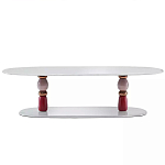 Дизайнерский журнальный стол на 2-х фигурных ножках с подстольем Lycad варинант исполнения - 1 | Loft Concept в Ульяновске