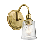 Бра с прозрачным стеклянным абажуром в форме цилиндра Kichler варинант исполнения - 7 | Loft Concept в Ульяновске