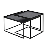 Комплект столиков с квадратными столешницами черные Black Table Combination варинант исполнения - 1 | Loft Concept в Ульяновске