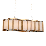 Люстра прямоугольная с каркасом золотого цвета Soft Glow Lamps варинант исполнения - 2 | Loft Concept в Ульяновске