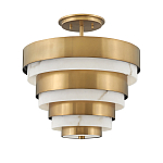 Потолочный светильник многоярусный с чередованием латунных и белых колец Hinkley  варинант исполнения - 1 | Loft Concept в Ульяновске