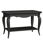 Стол журнальный черный из массива бука с полкой в стиле прованс Black Provence варинант исполнения - 1 | Loft Concept в Ульяновске