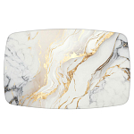 Обеденный стол с прямоугольной столешницей из стекла на черных металлических ножках White Marble варинант исполнения - 2 | Loft Concept в Ульяновске